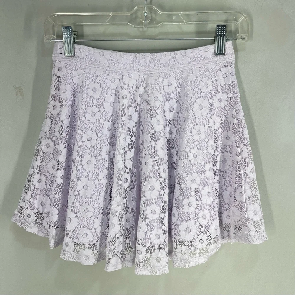 Abercrombie Lace Skater Skirt Girls Size Large (10-12) Light Purple - Picture 3 of 6